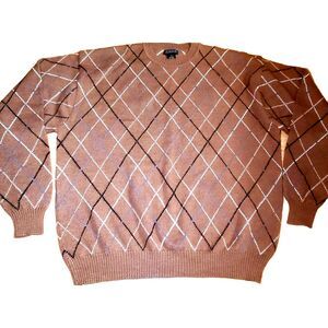 Vintage Harold Powell warm Plaid Sweater Size XXL Merino Alpaca Wool Long Sleeve